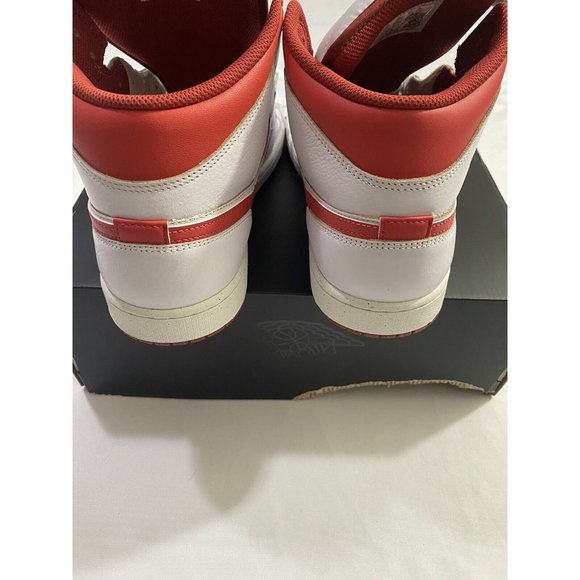 New Mens Size 12 White Red Nike Air Jordan 1 Mid SE Basketball Shoes FJ3458 160 main image 11